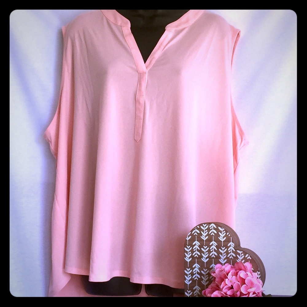 New Directions® Sleeveless Henley Top Plus Size.